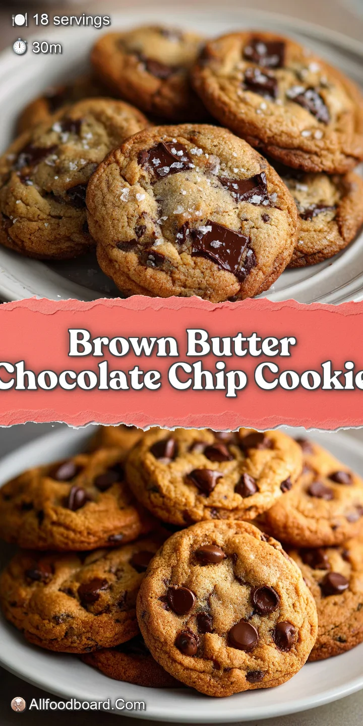 Close-up of a chewy chocolate chip cookie with browned butter notes; visible melted chocolate and golden-brown edges, capt...