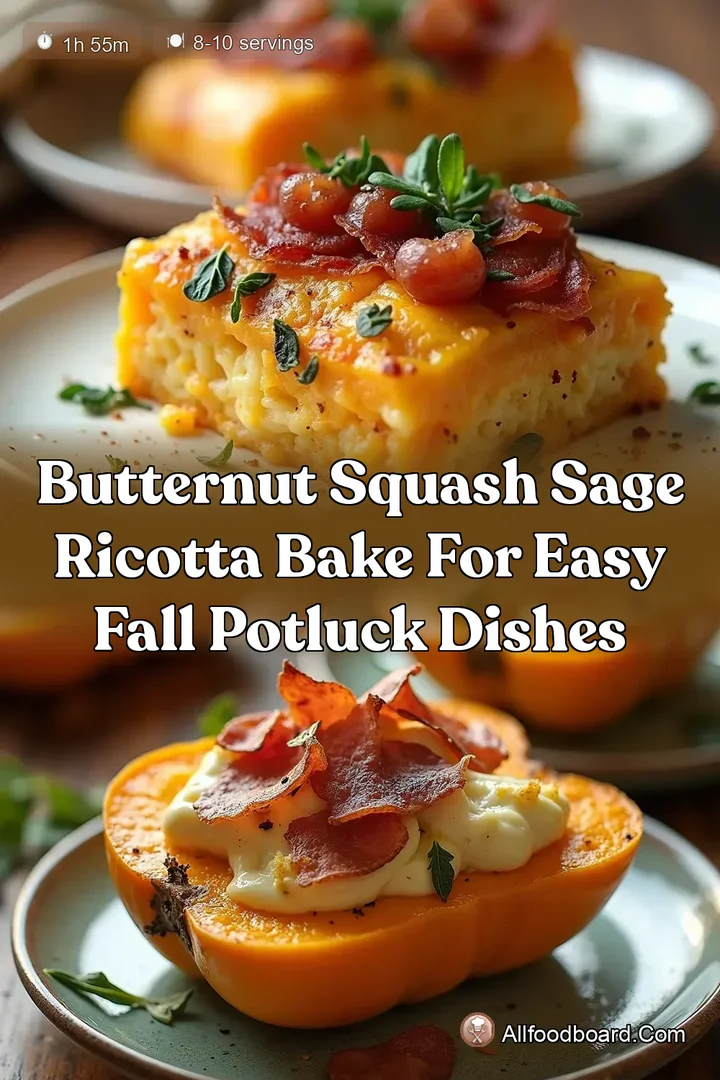 Butternut Squash Sage Ricotta Bake for Easy Fall Potluck Dishes : PIN FOR LATER Butternut Squash Sage Ricotta Bake for Easy Fall Potluck Dishes