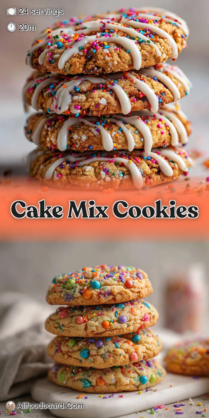 Close-up of a chewy cake mix cookie, showcasing its soft texture, melted chocolate chips, and golden-brown edges. Looks wa...
