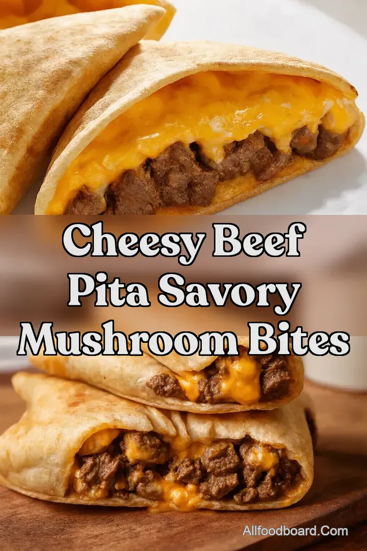 Cheesy Beef Pita Savory Mushroom Bites : PIN FOR LATER Cheesy Beef Pita Savory Mushroom Bites