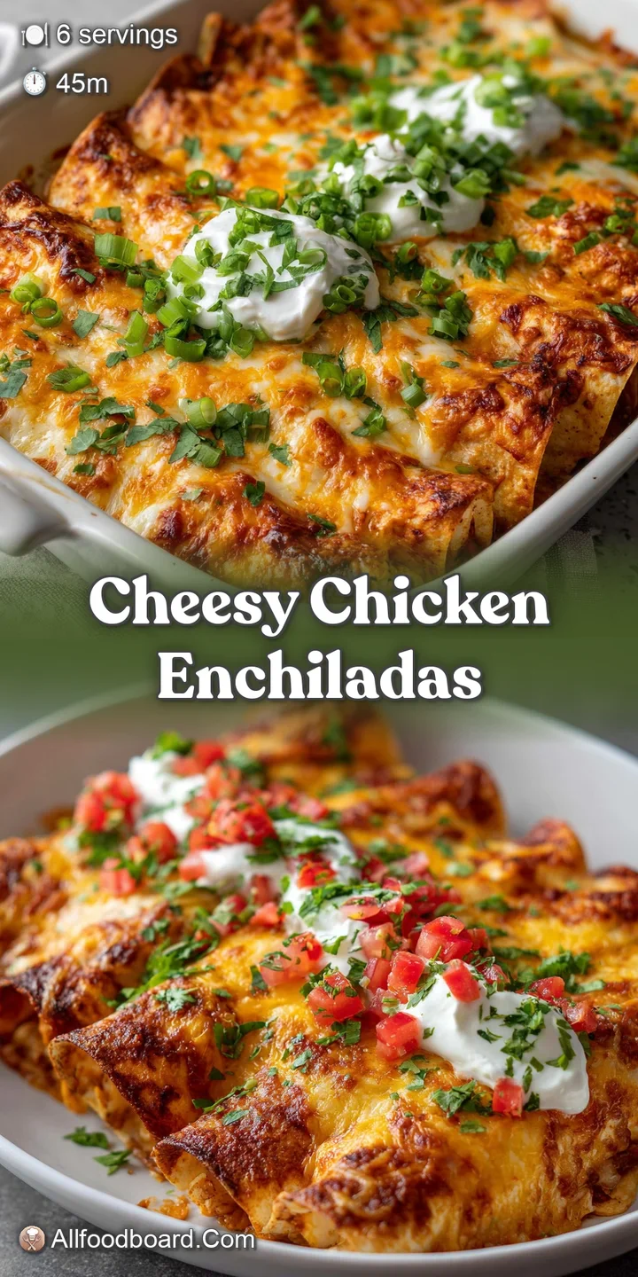 Close-up of a cheesy chicken enchilada overflowing with creamy white sauce. Bubbling, golden-brown, and utterly delicious.