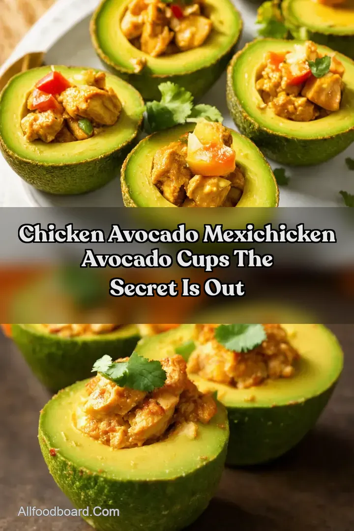 Chicken Avocado MexiChicken Avocado Cups the Secret is Out : PIN FOR LATER Chicken Avocado MexiChicken Avocado Cups the Secret is Out