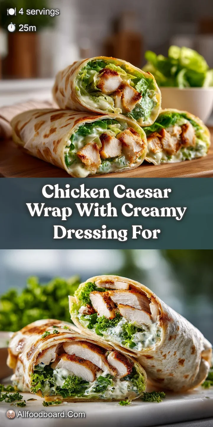 Close-up shot of a juicy chicken Caesar wrap, showcasing the creamy texture of the dressing and fresh, crisp lettuce.