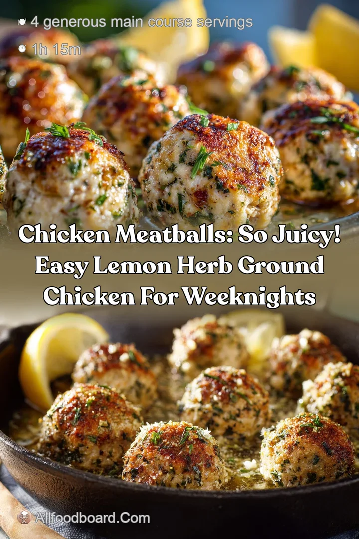 Chicken Meatballs: So Juicy! Easy Lemon Herb Ground Chicken for Weeknights