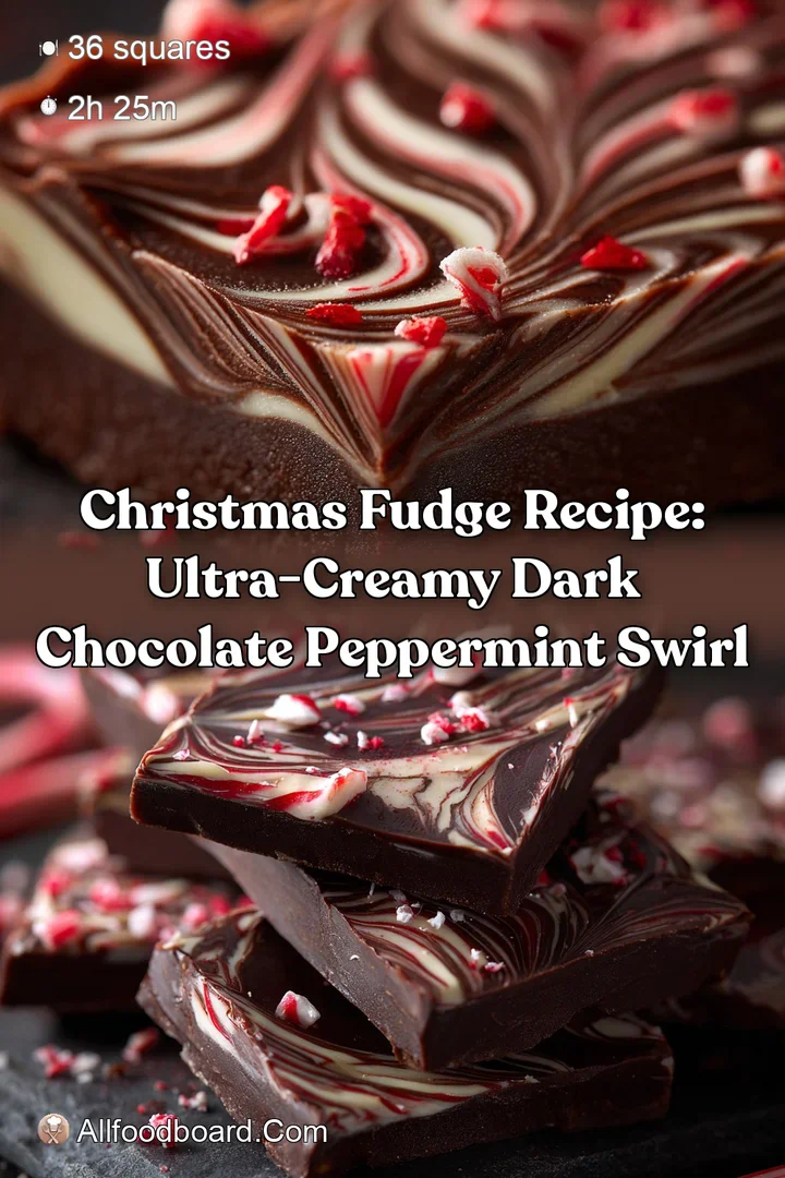 Christmas Fudge Recipe: Ultra-Creamy Dark Chocolate Peppermint Swirl