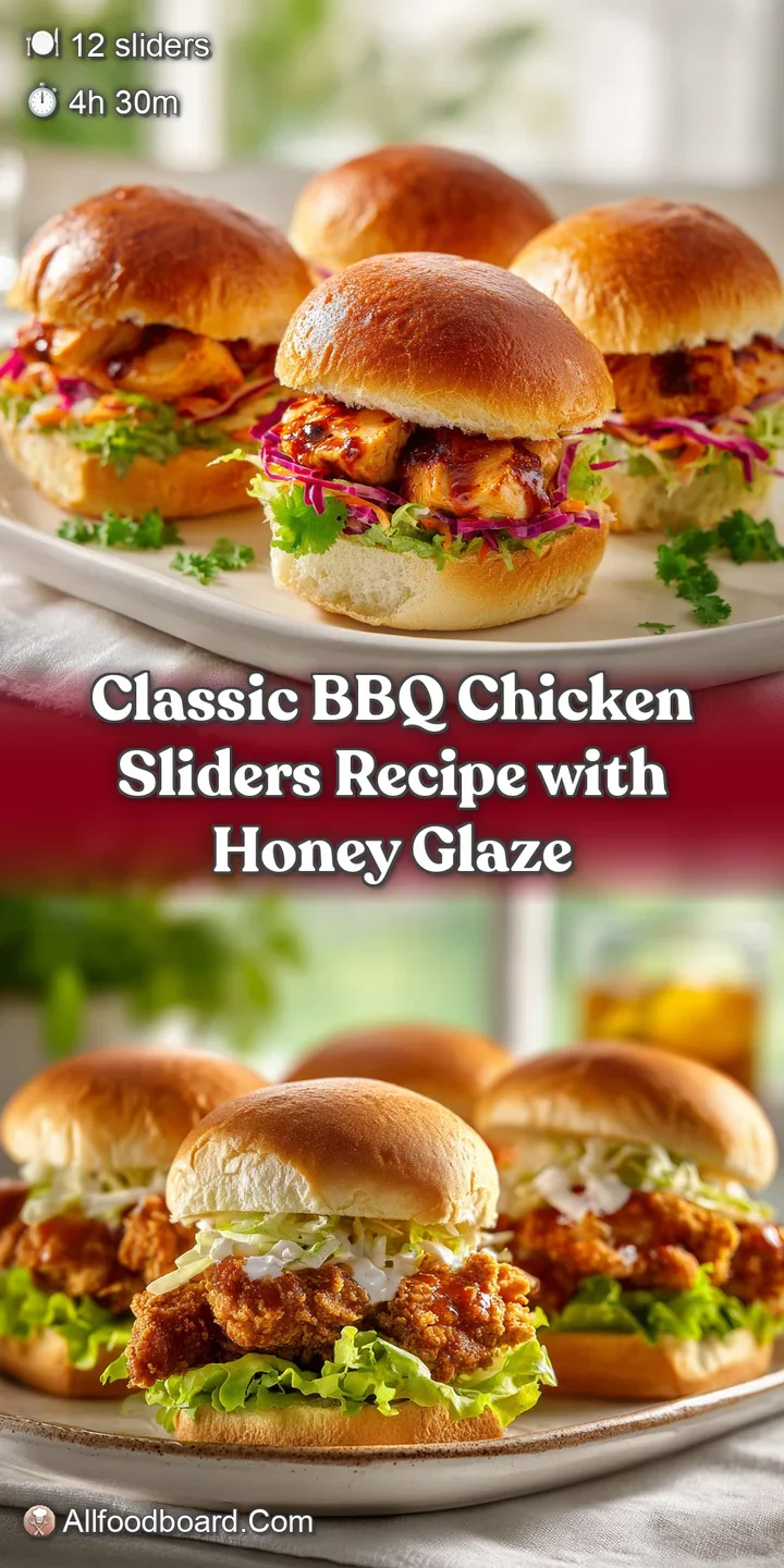 Close-up of a BBQ chicken slider, showcasing the juicy, saucy chicken and soft, toasted bun. Hints of smoke and caramelize...