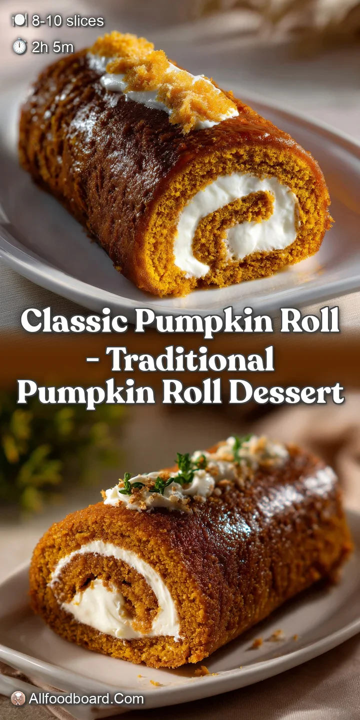 Classic Pumpkin Roll - Traditional Pumpkin Roll Dessert