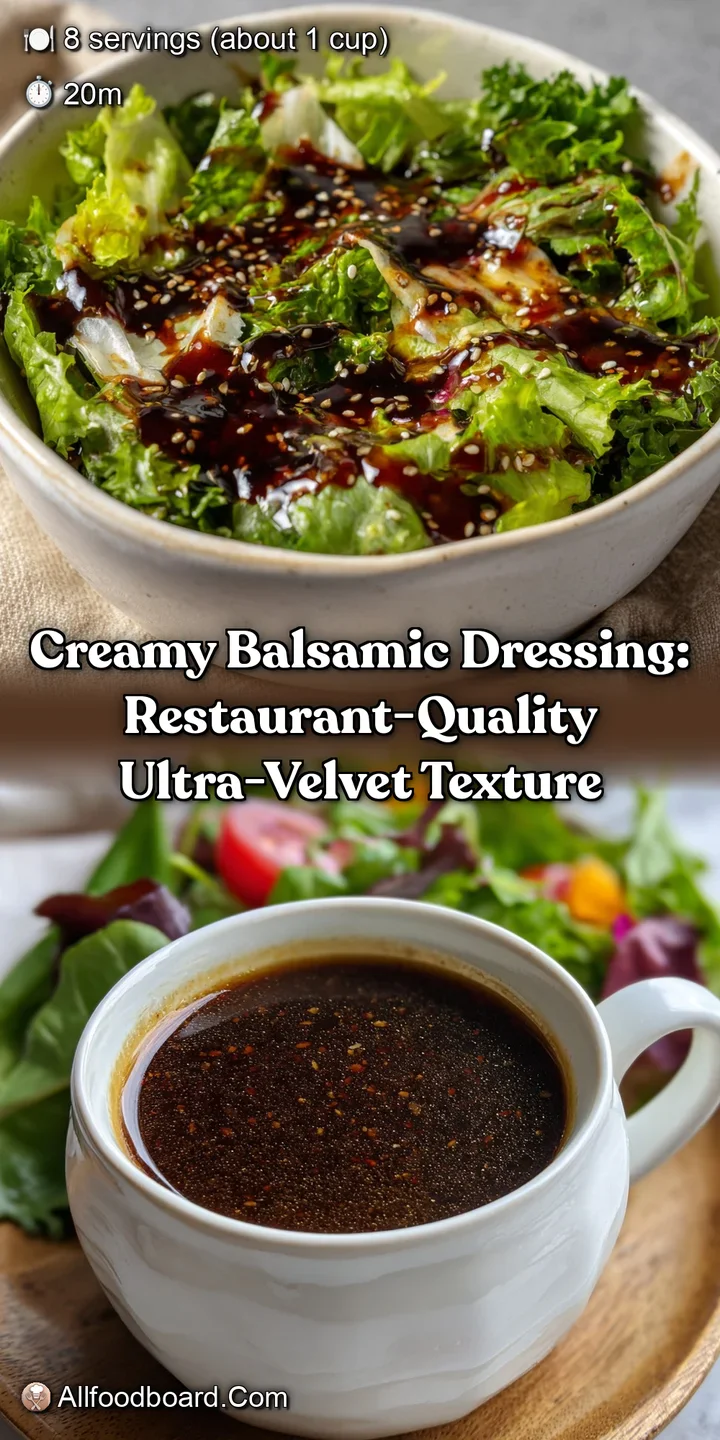 Creamy Balsamic Dressing: Restaurant-Quality Ultra-Velvet Texture