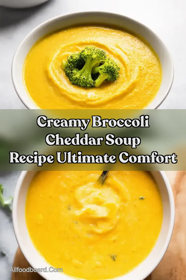 Creamy Broccoli Cheddar Soup Recipe Ultimate Comfort : PIN FOR LATER Creamy Broccoli Cheddar Soup Recipe Ultimate Comfort