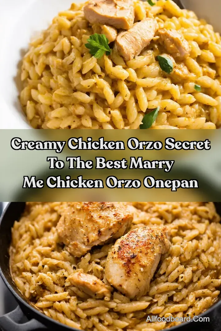 Creamy Chicken Orzo Secret To The Best Marry Me Chicken Orzo OnePan : PIN FOR LATER Creamy Chicken Orzo Secret To The Best Marry Me Chicken Orzo OnePan