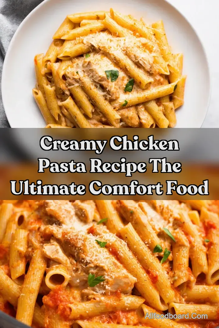 Creamy Chicken Pasta Recipe The Ultimate Comfort Food : PIN FOR LATER Creamy Chicken Pasta Recipe The Ultimate Comfort Food