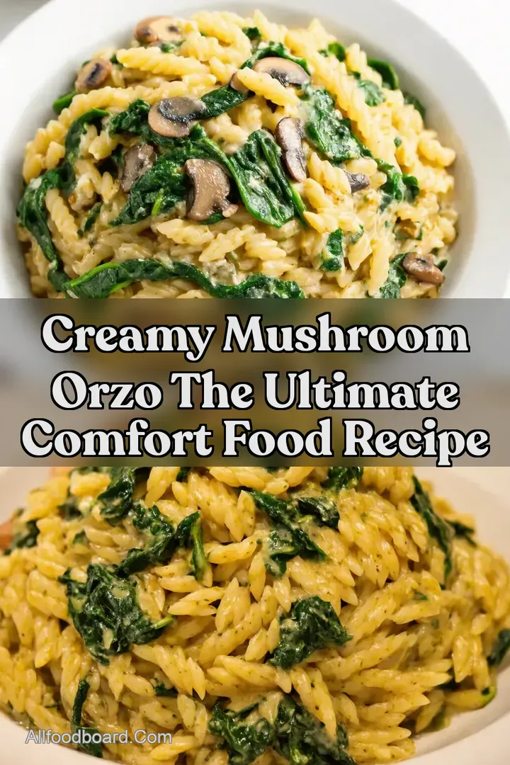 Creamy Mushroom Orzo The Ultimate Comfort Food Recipe : PIN FOR LATER Creamy Mushroom Orzo The Ultimate Comfort Food Recipe