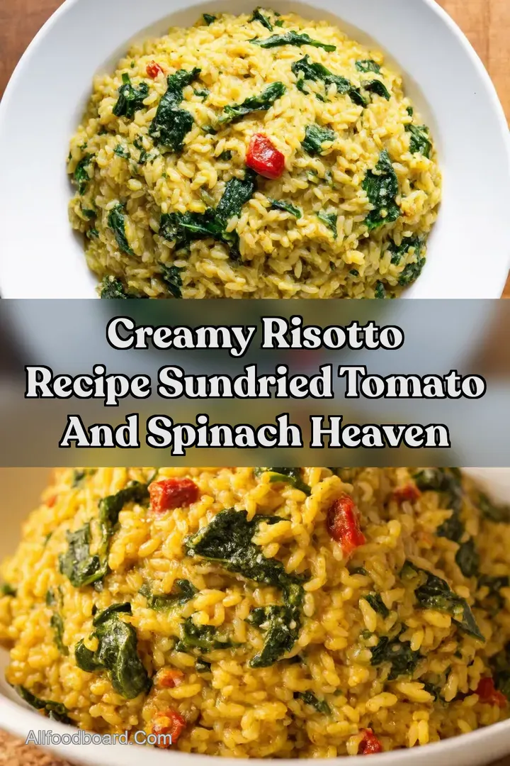 Creamy Risotto Recipe SunDried Tomato and Spinach Heaven : PIN FOR LATER Creamy Risotto Recipe SunDried Tomato and Spinach Heaven