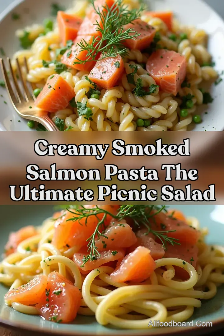 Creamy Smoked Salmon Pasta The Ultimate Picnic Salad : PIN FOR LATER Creamy Smoked Salmon Pasta The Ultimate Picnic Salad