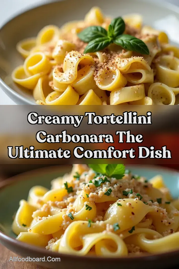 Creamy Tortellini Carbonara The Ultimate Comfort Dish : PIN FOR LATER Creamy Tortellini Carbonara The Ultimate Comfort Dish