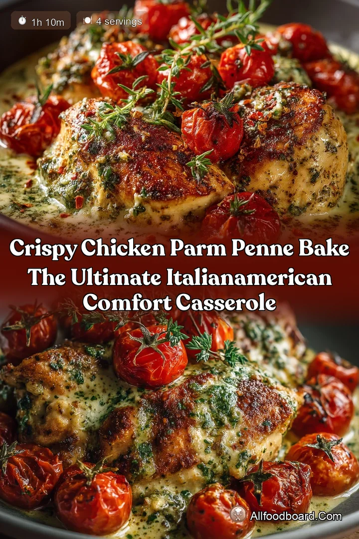 Crispy Chicken Parm Penne Bake The Ultimate ItalianAmerican Comfort Casserole