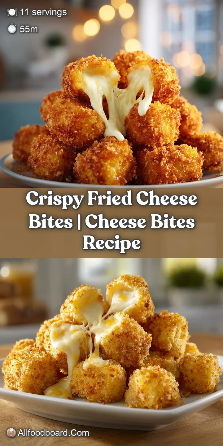 Macro shot of a golden-brown fried nugget showing a stretchy, melted cheese pull and a crisp, textured breading.