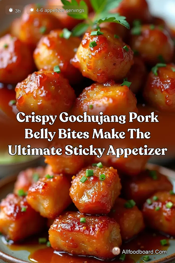 Crispy Gochujang Pork Belly Bites Make the Ultimate Sticky Appetizer : PIN FOR LATER Crispy Gochujang Pork Belly Bites Make the Ultimate Sticky Appetizer
