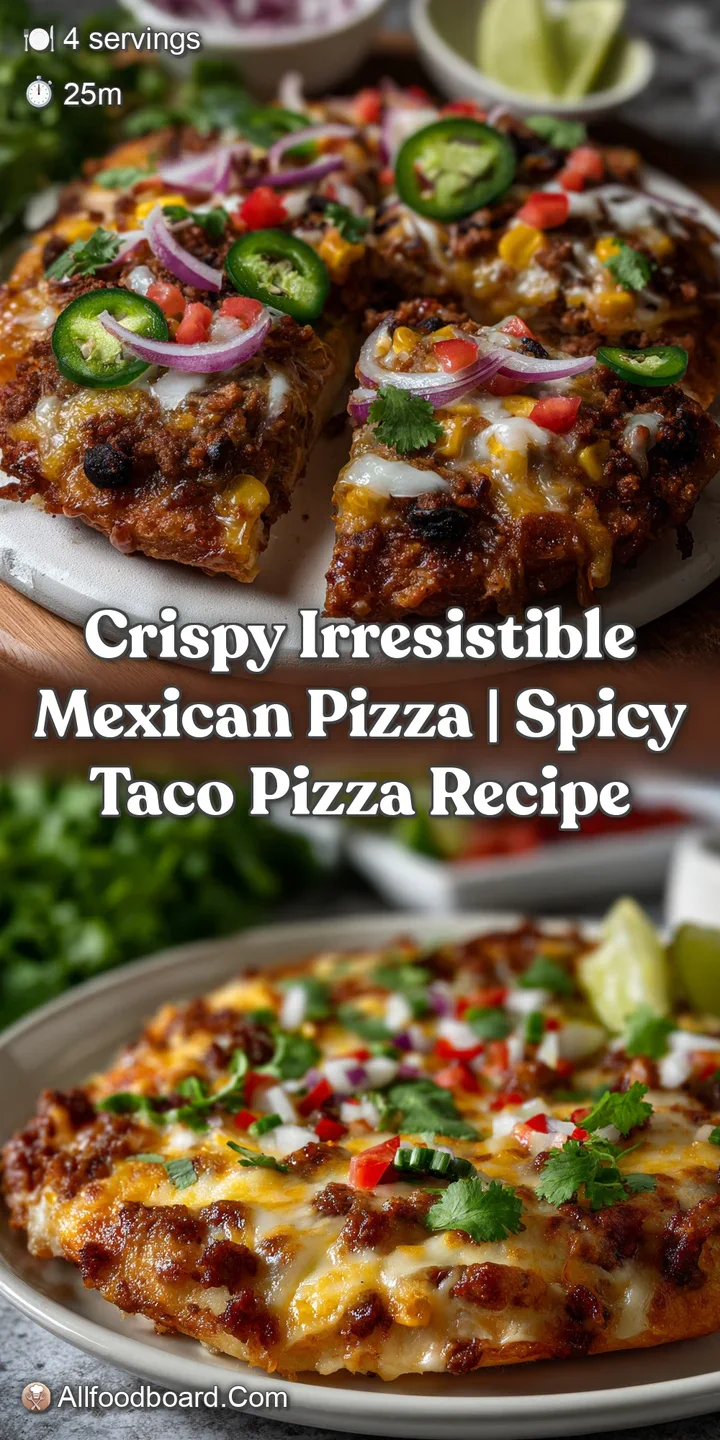 Crispy Irresistible Mexican Pizza | Spicy Taco Pizza Recipe