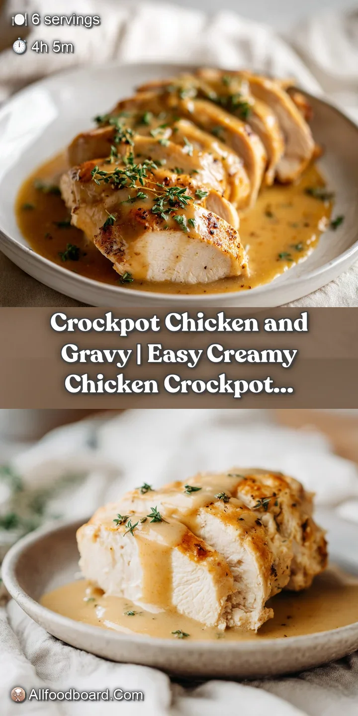 Close-up of succulent, slow-cooked chicken pieces bathed in luscious, golden-brown gravy.