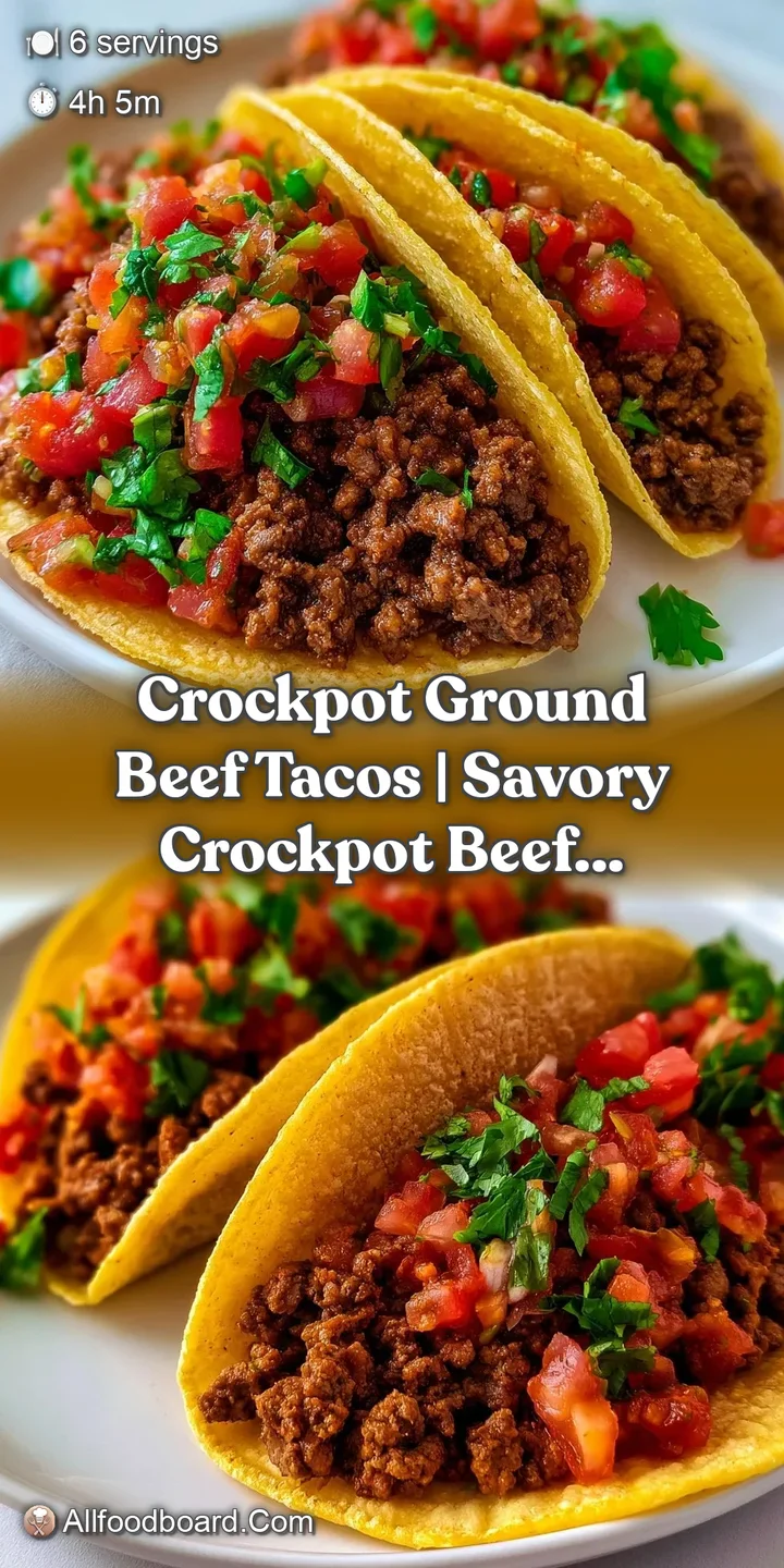 Extreme close-up of juicy, seasoned ground beef topped with vibrant red salsa and a sprinkle of fresh green herbs.
