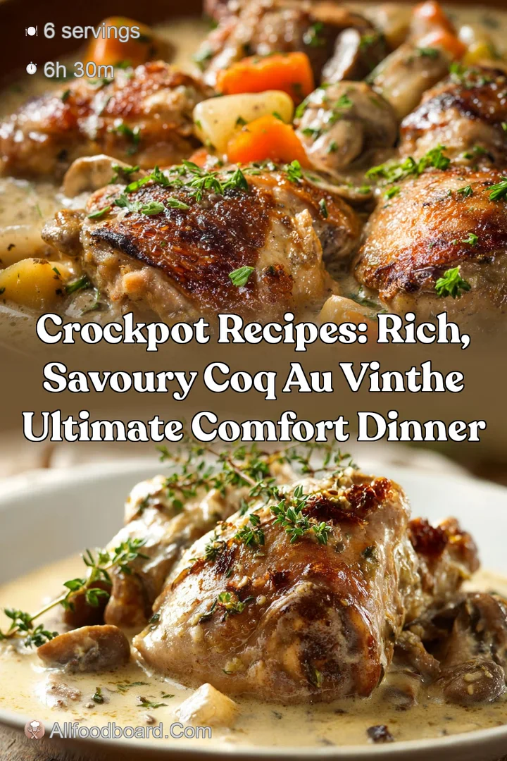Crockpot Recipes: Rich Savoury Coq au VinThe Ultimate Comfort Dinner