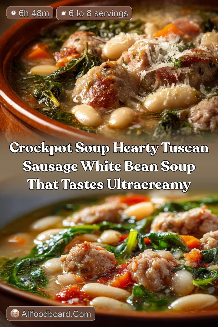 Crockpot Soup Hearty Tuscan Sausage White Bean Soup that Tastes UltraCreamy