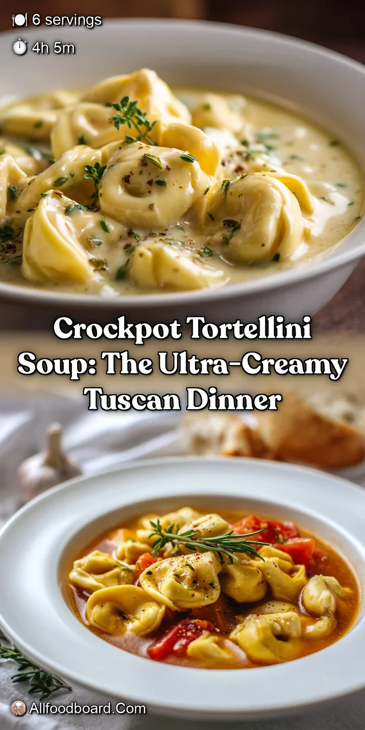 Crockpot Tortellini Soup: The Ultra-Creamy Tuscan Dinner