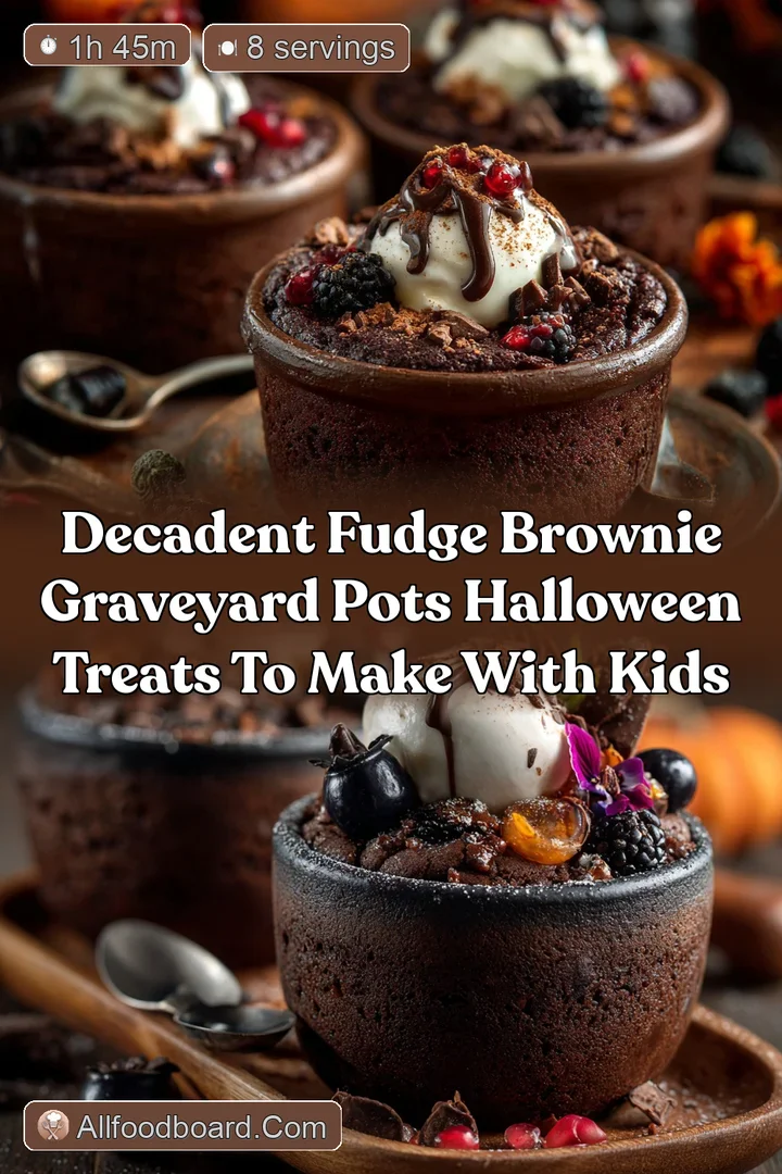 Decadent Fudge Brownie Graveyard Pots Halloween Treats To Make With Kids