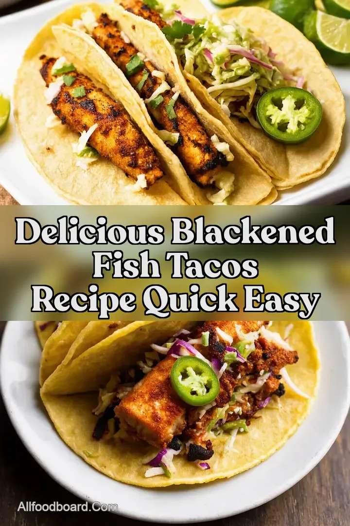 Delicious Blackened Fish Tacos Recipe Quick Easy : PIN FOR LATER Delicious Blackened Fish Tacos Recipe Quick Easy