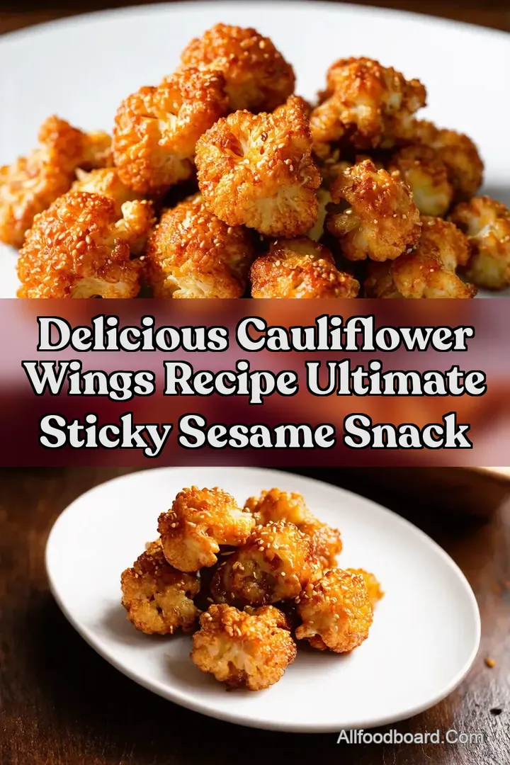 Delicious Cauliflower Wings Recipe Ultimate Sticky Sesame Snack : PIN FOR LATER Delicious Cauliflower Wings Recipe Ultimate Sticky Sesame Snack