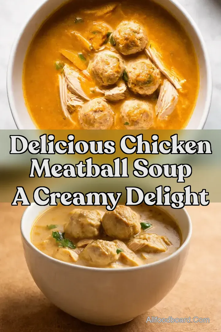 Delicious Chicken Meatball Soup A Creamy Delight : PIN FOR LATER Delicious Chicken Meatball Soup A Creamy Delight