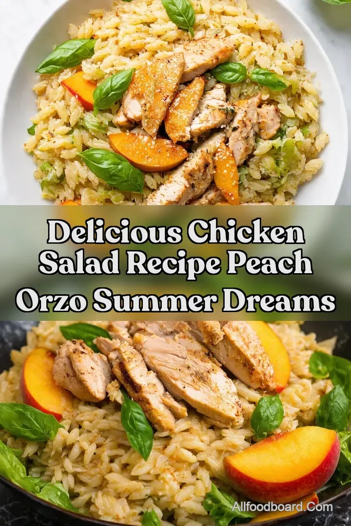 Delicious Chicken Salad Recipe Peach Orzo Summer Dreams : PIN FOR LATER Delicious Chicken Salad Recipe Peach Orzo Summer Dreams