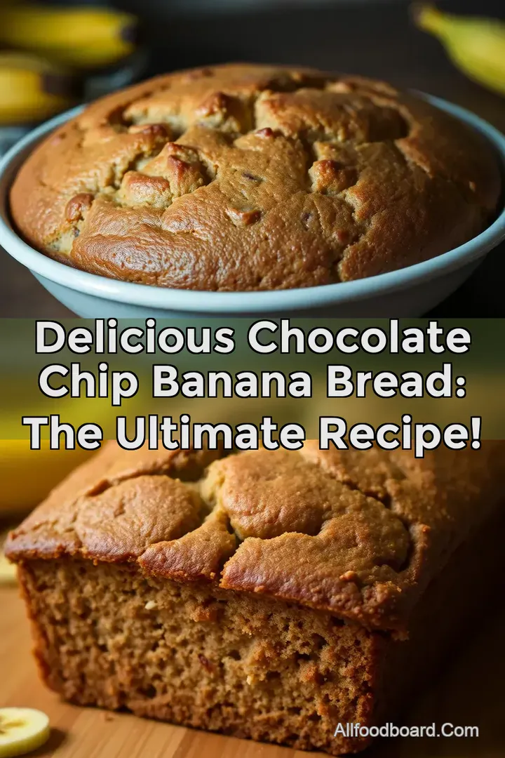 Delicious Chocolate Chip Banana Bread: The Ultimate Recipe! : PIN FOR LATER Delicious Chocolate Chip Banana Bread: The Ultimate Recipe!