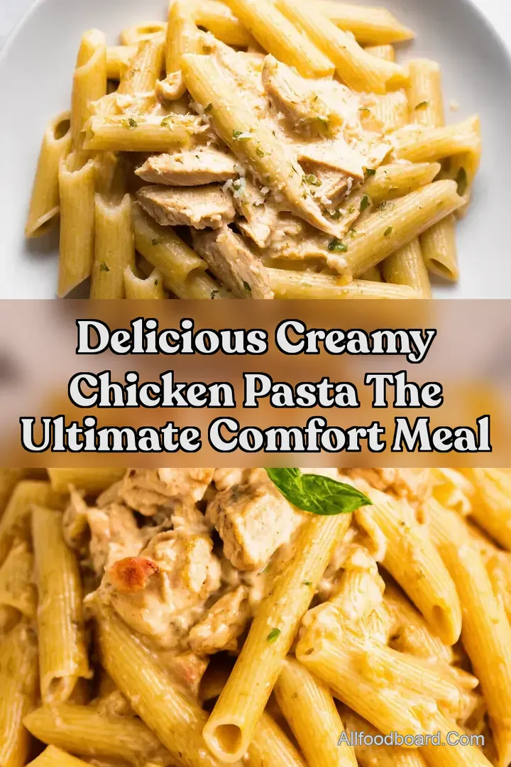 Delicious Creamy Chicken Pasta The Ultimate Comfort Meal : PIN FOR LATER Delicious Creamy Chicken Pasta The Ultimate Comfort Meal