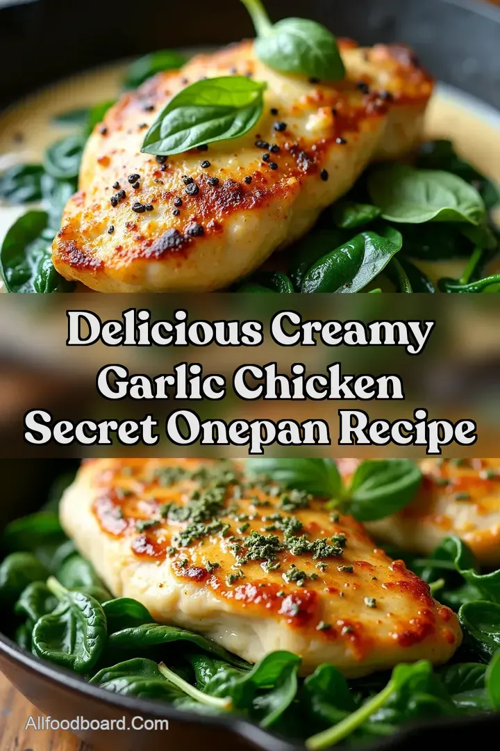Delicious Creamy Garlic Chicken Secret OnePan Recipe