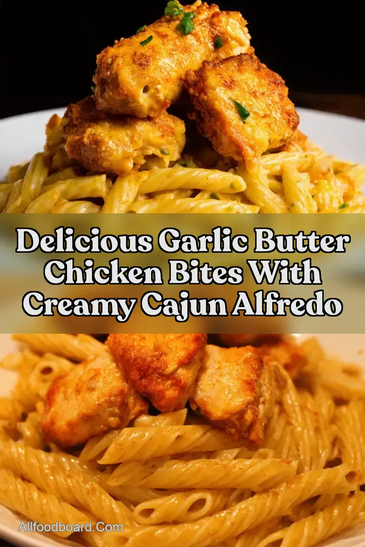 Delicious Garlic Butter Chicken Bites With Creamy Cajun Alfredo