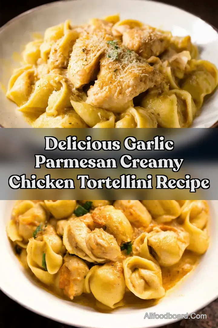 Delicious Garlic Parmesan Creamy Chicken Tortellini Recipe : PIN FOR LATER Delicious Garlic Parmesan Creamy Chicken Tortellini Recipe