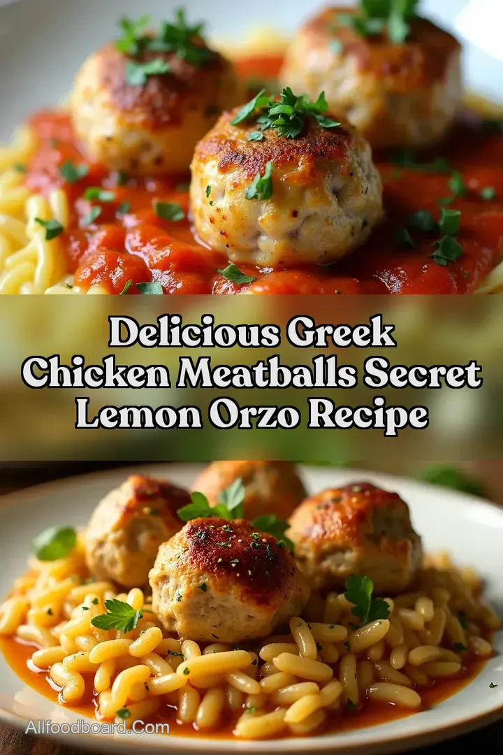 Delicious Greek Chicken Meatballs Secret Lemon Orzo Recipe