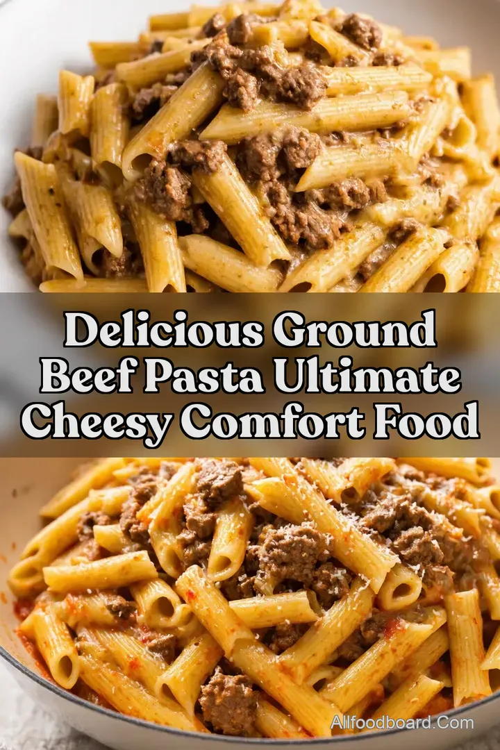 Delicious Ground Beef Pasta Ultimate Cheesy Comfort Food : PIN FOR LATER Delicious Ground Beef Pasta Ultimate Cheesy Comfort Food