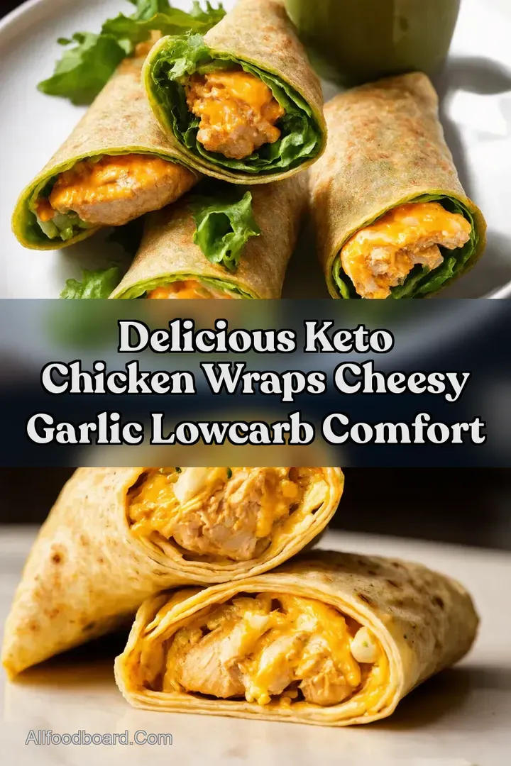 Delicious Keto Chicken Wraps Cheesy Garlic LowCarb Comfort : PIN FOR LATER Delicious Keto Chicken Wraps Cheesy Garlic LowCarb Comfort