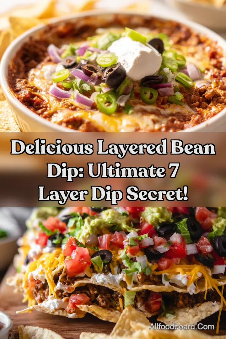 Delicious Layered Bean Dip: Ultimate 7 Layer Dip Secret! : PIN FOR LATER Delicious Layered Bean Dip: Ultimate 7 Layer Dip Secret!