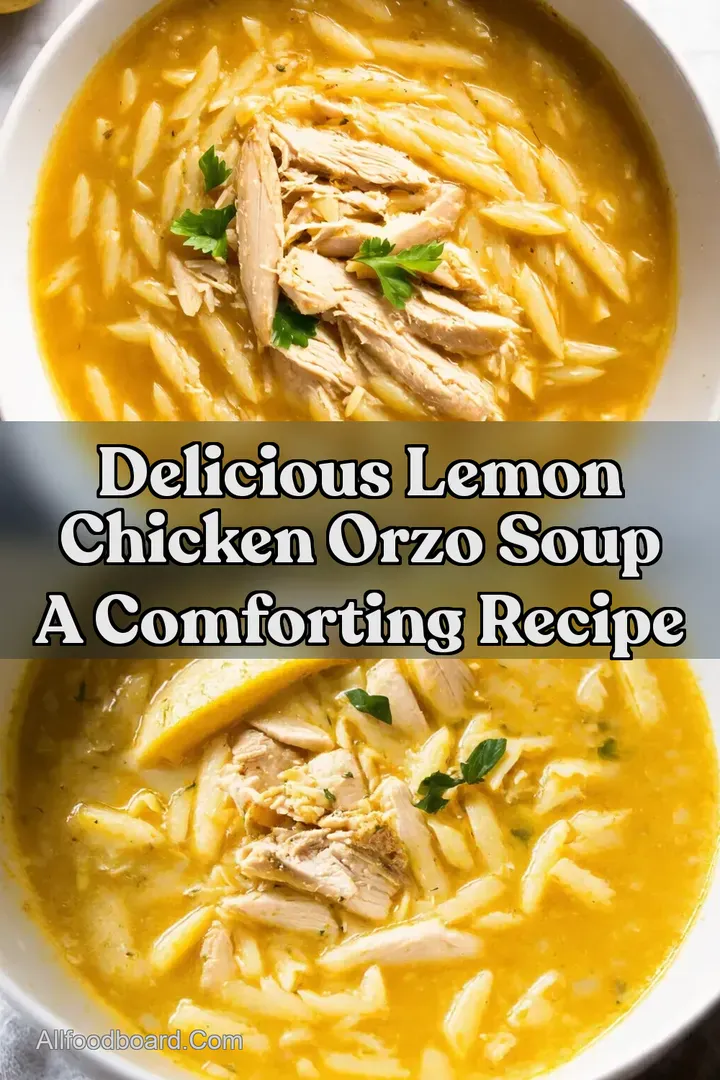 Delicious Lemon Chicken Orzo Soup A Comforting Recipe : PIN FOR LATER Delicious Lemon Chicken Orzo Soup A Comforting Recipe
