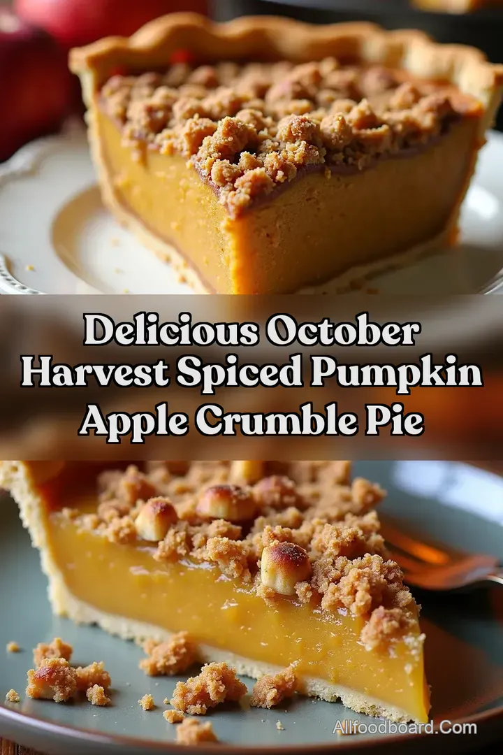Delicious October Harvest Spiced Pumpkin Apple Crumble Pie : PIN FOR LATER Delicious October Harvest Spiced Pumpkin Apple Crumble Pie