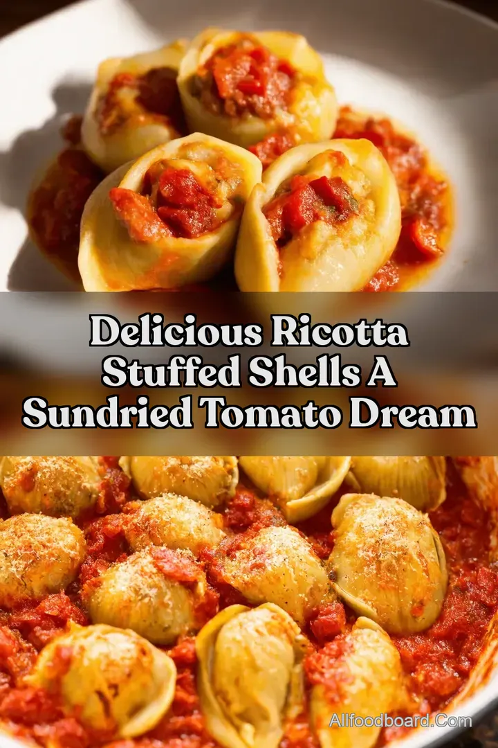 Delicious Ricotta Stuffed Shells A SunDried Tomato Dream : PIN FOR LATER Delicious Ricotta Stuffed Shells A SunDried Tomato Dream