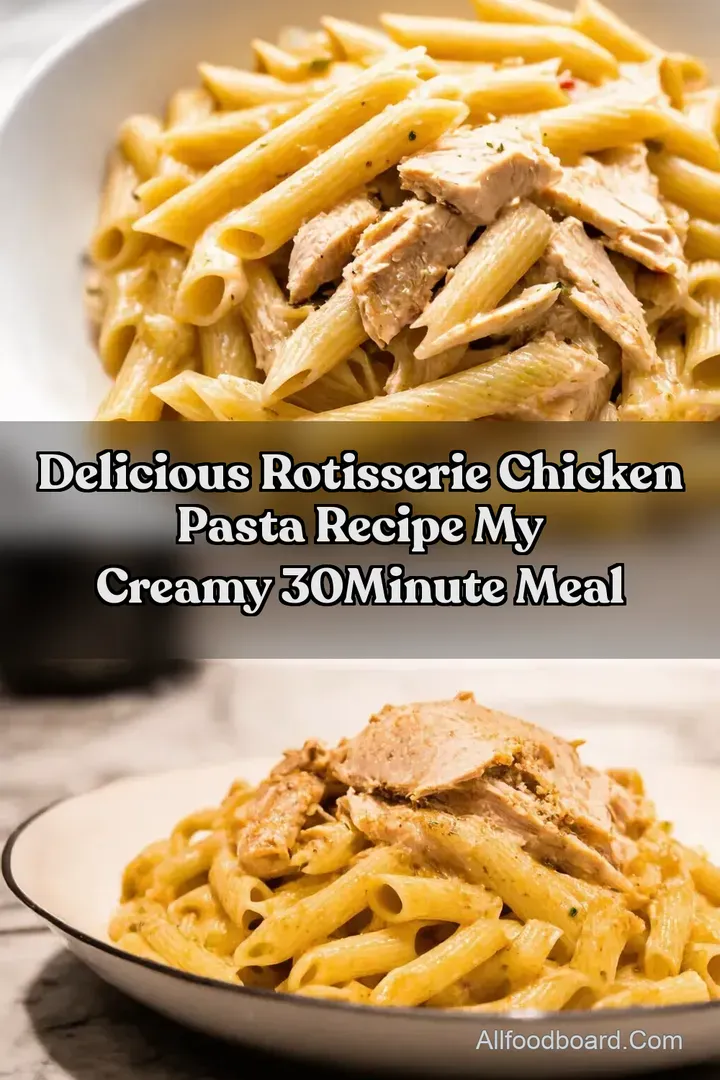 Delicious Rotisserie Chicken Pasta Recipe My Creamy 30Minute Meal : PIN FOR LATER Delicious Rotisserie Chicken Pasta Recipe My Creamy 30Minute Meal