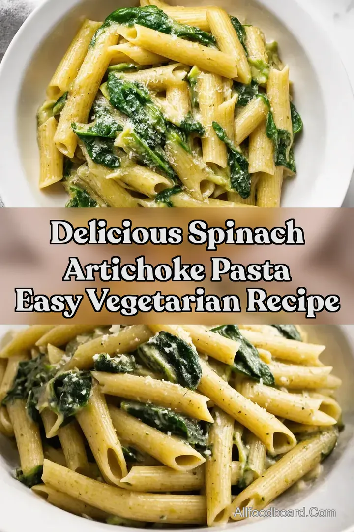 Delicious Spinach Artichoke Pasta Easy Vegetarian Recipe