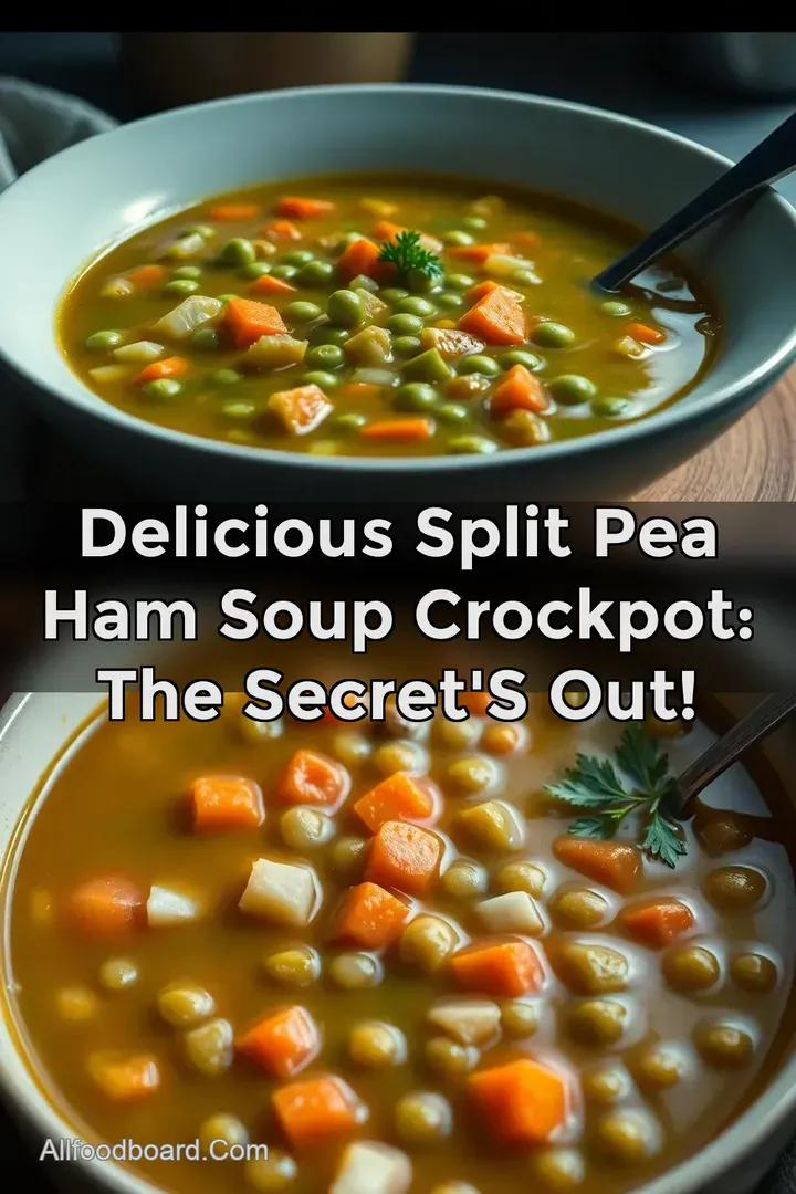 Delicious Split Pea Ham Soup Crockpot: The Secret' s Out! : PIN FOR LATER Delicious Split Pea Ham Soup Crockpot: The Secret' s Out!