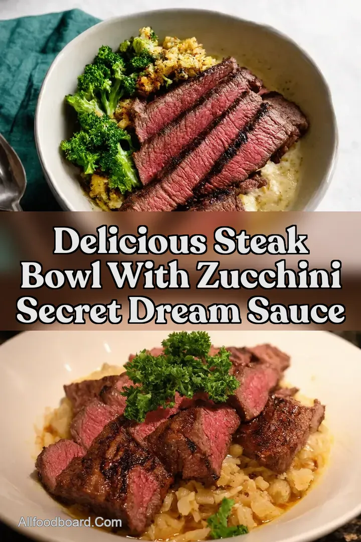 Delicious Steak Bowl With Zucchini Secret Dream Sauce