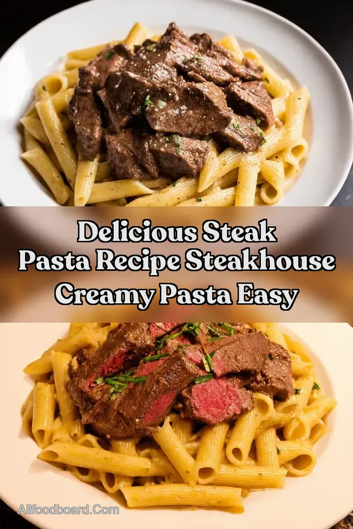 Delicious Steak pasta recipe Steakhouse Creamy Pasta easy